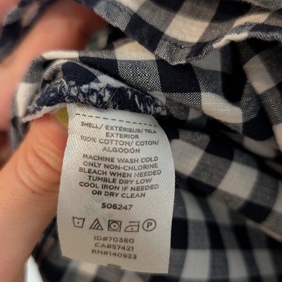 Navy & White Gingham Mini Wrap Skirt - Picture 6 of 6